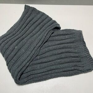 Ralph Lauren Grey Ribbed‎ Knit Acrylic Scarf 10 x 6